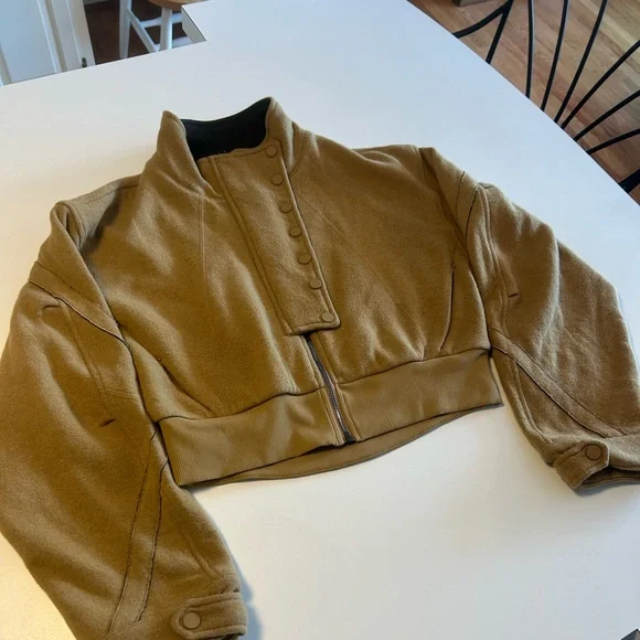 Alo Yoga, Brown Strut Cropped Jacket, Sz M - Picture 3 of 14